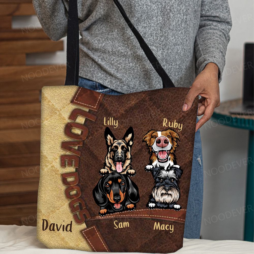 Personalized Love Dog Cloth Tote Bag