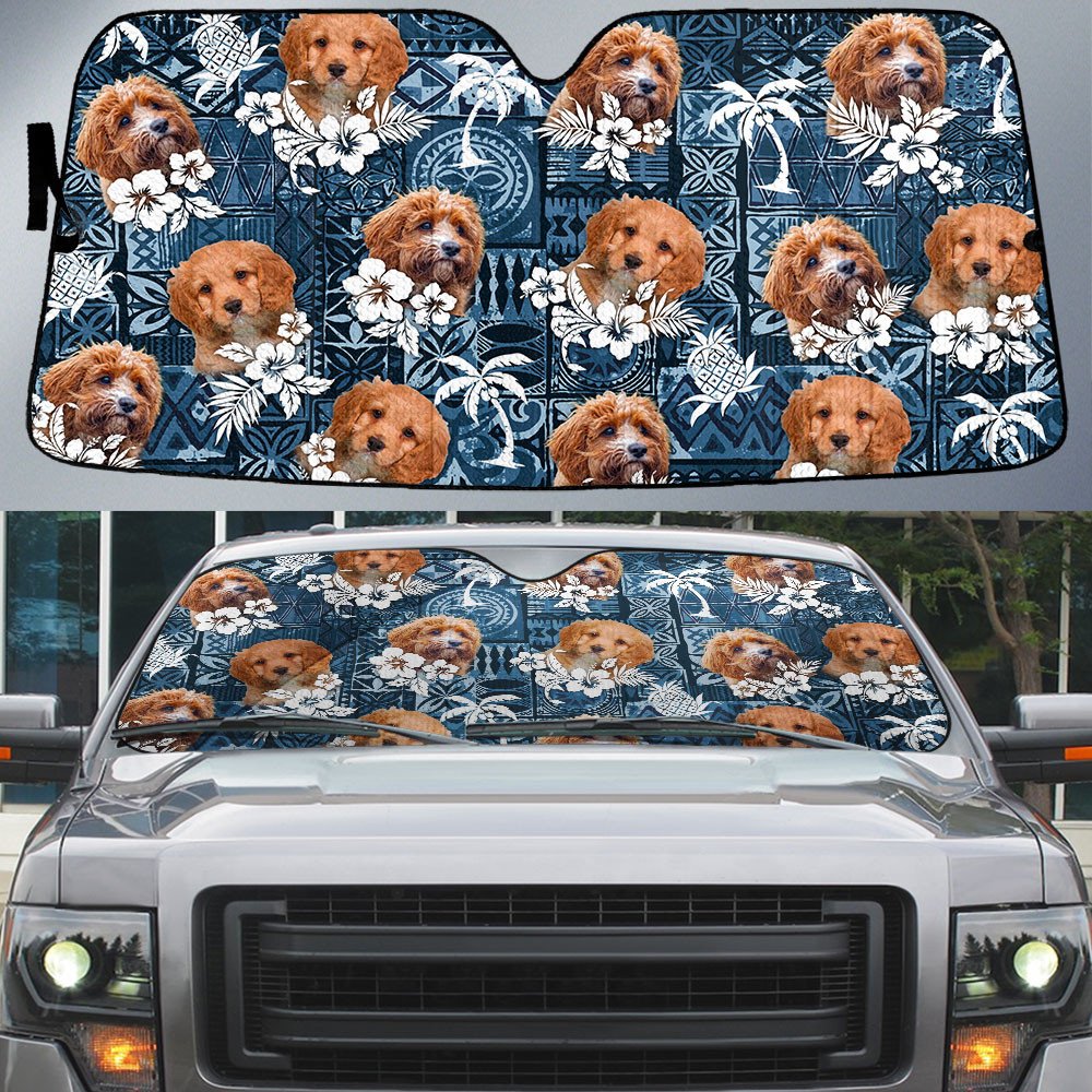 Cavapoo-Tropical Pattern Coconut Pineapple  Car Sun Shade Cover Auto Windshield