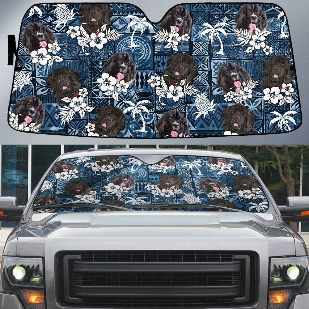 Newfoundland-Tropical Pattern Coconut Pineapple  Car Sun Shade Cover Auto Windshield