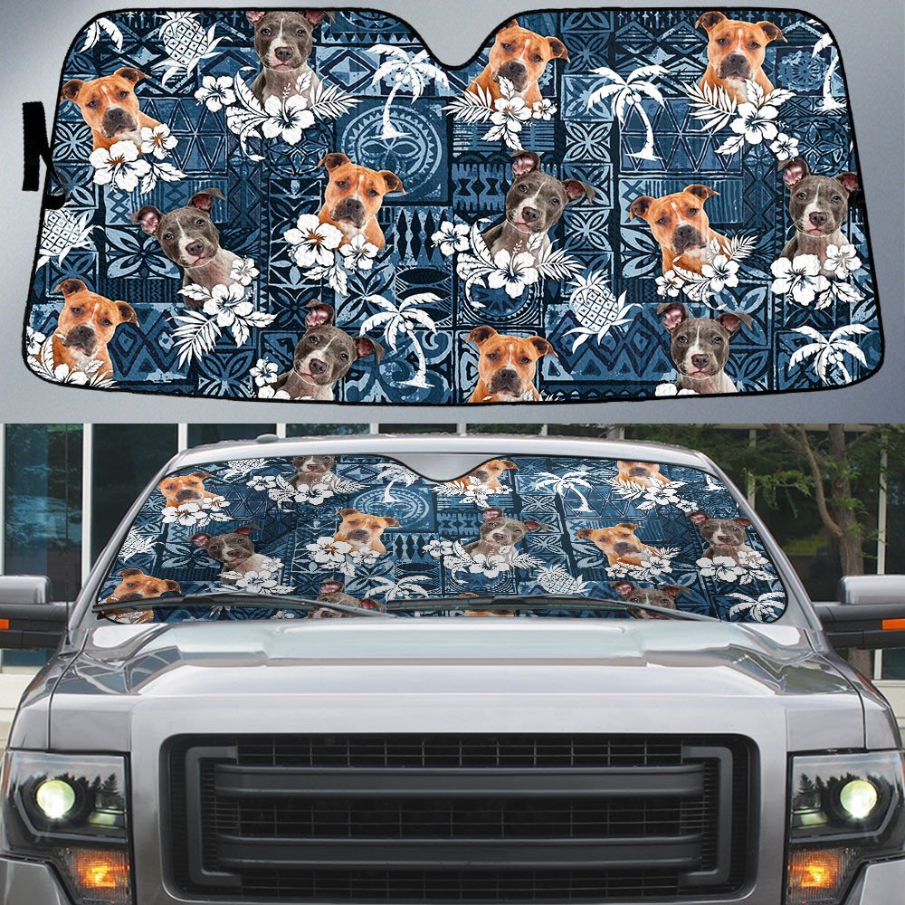 Pitbull-Tropical Pattern Coconut Pineapple  Car Sun Shade Cover Auto Windshield