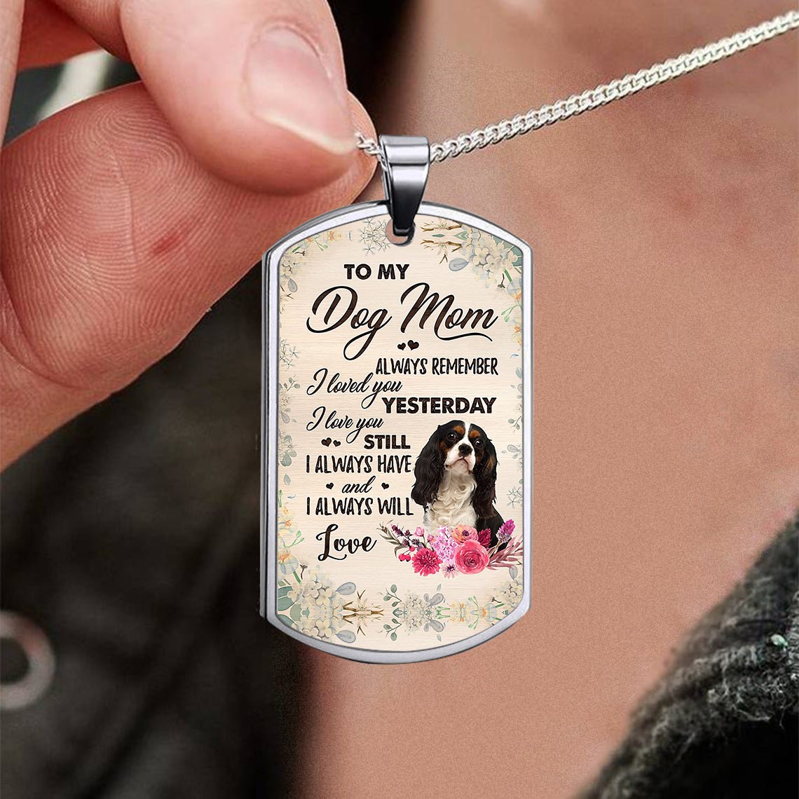 Dog Mom-Cavalier King Charles Spaniel 1-Luxury Necklace
