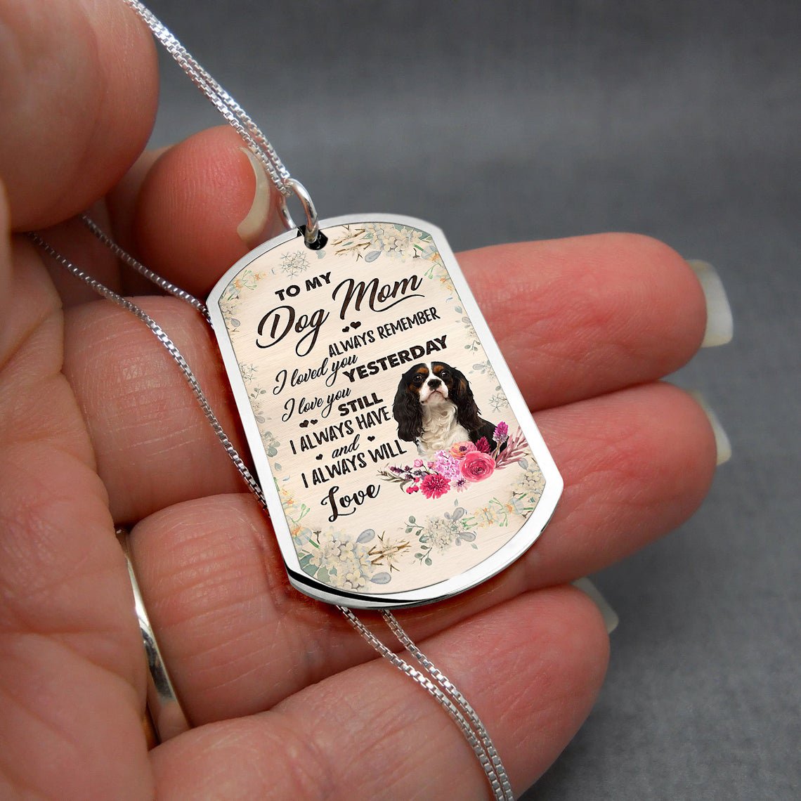 Dog Mom-Cavalier King Charles Spaniel 1-Luxury Necklace