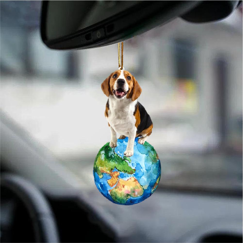 Beagle-Around My Dog-Two Sided Ornament