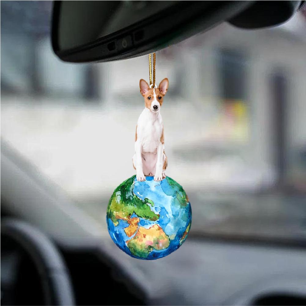 Basenji-Around My Dog-Two Sided Ornament