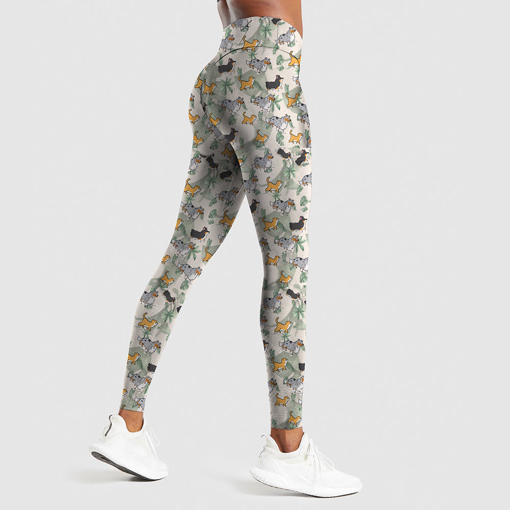 Dog &amp; Cat Sunshine Liquid High Waist Leggings-Personalized High Waist Leggings