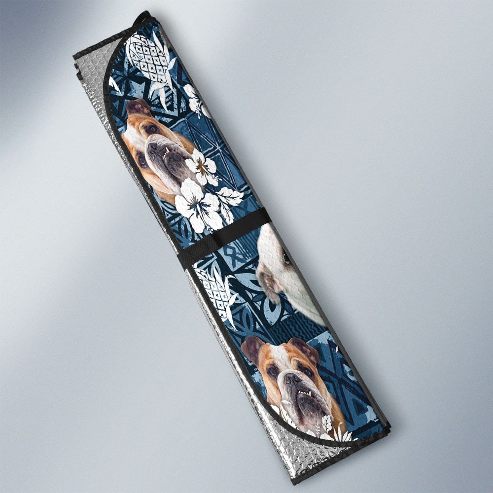 American Bulldog-Tropical Pattern Coconut Pineapple  Car Sun Shade Cover Auto Windshield