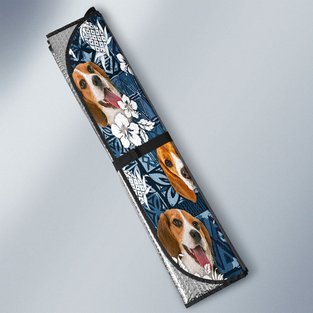 Beagle-Tropical Pattern Coconut Pineapple  Car Sun Shade Cover Auto Windshield