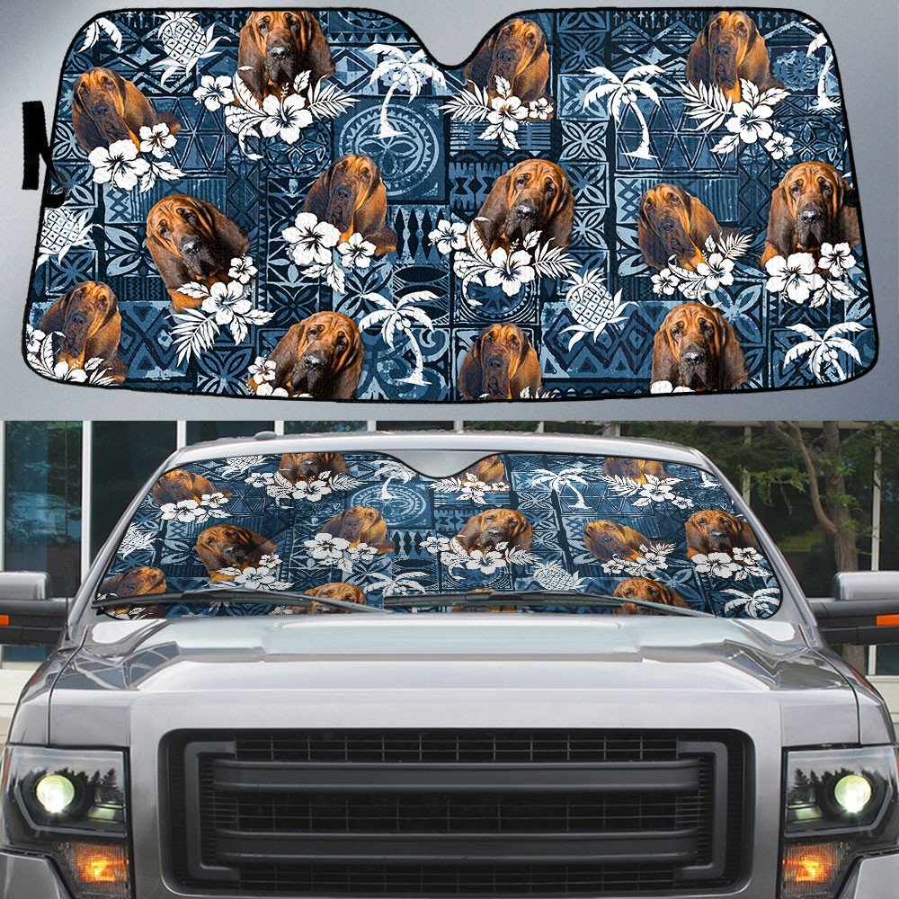 Bloodhound-Tropical Pattern Coconut Pineapple  Car Sun Shade Cover Auto Windshield