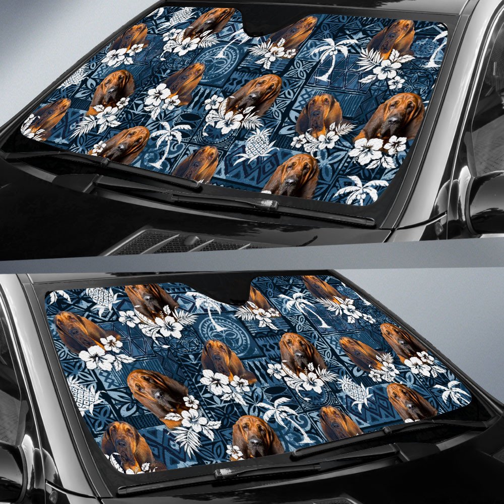 Bloodhound-Tropical Pattern Coconut Pineapple  Car Sun Shade Cover Auto Windshield