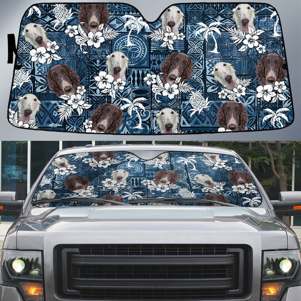 Borzoi-Tropical Pattern Coconut Pineapple  Car Sun Shade Cover Auto Windshield