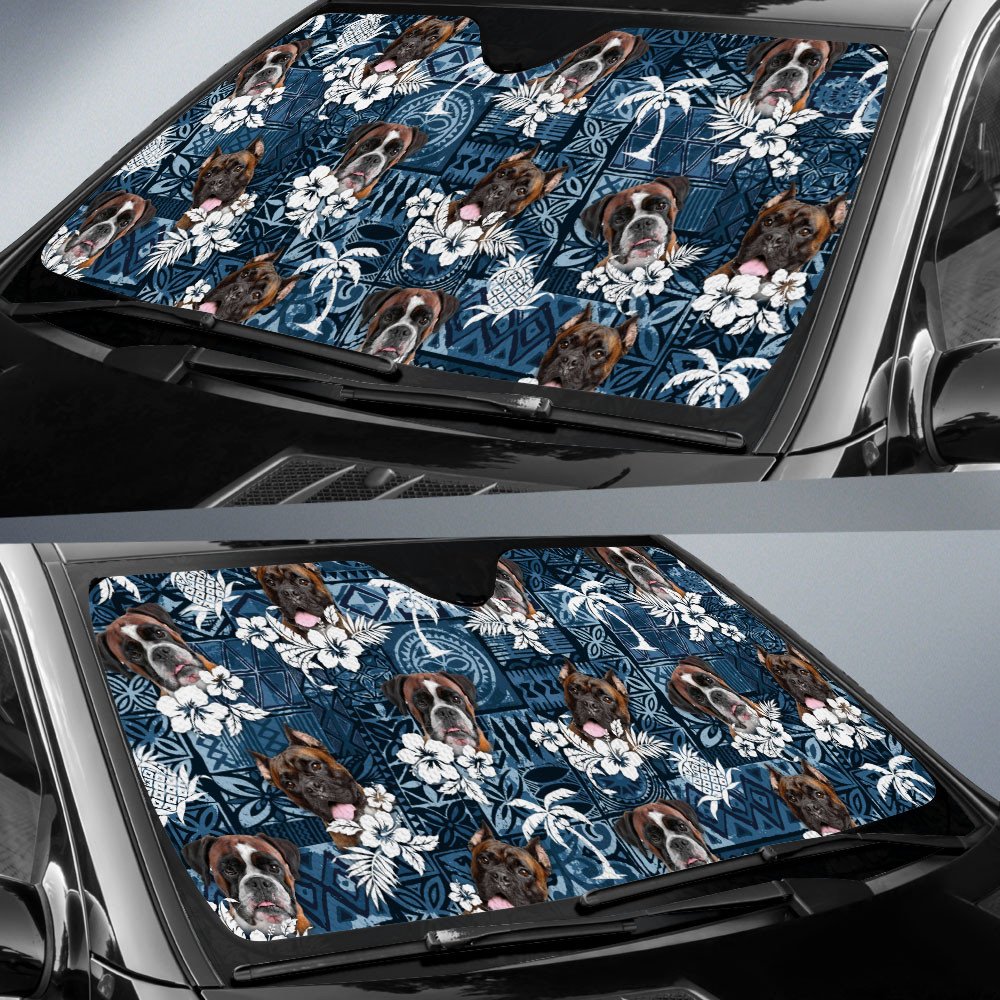 Boxer-Tropical Pattern Coconut Pineapple  Car Sun Shade Cover Auto Windshield