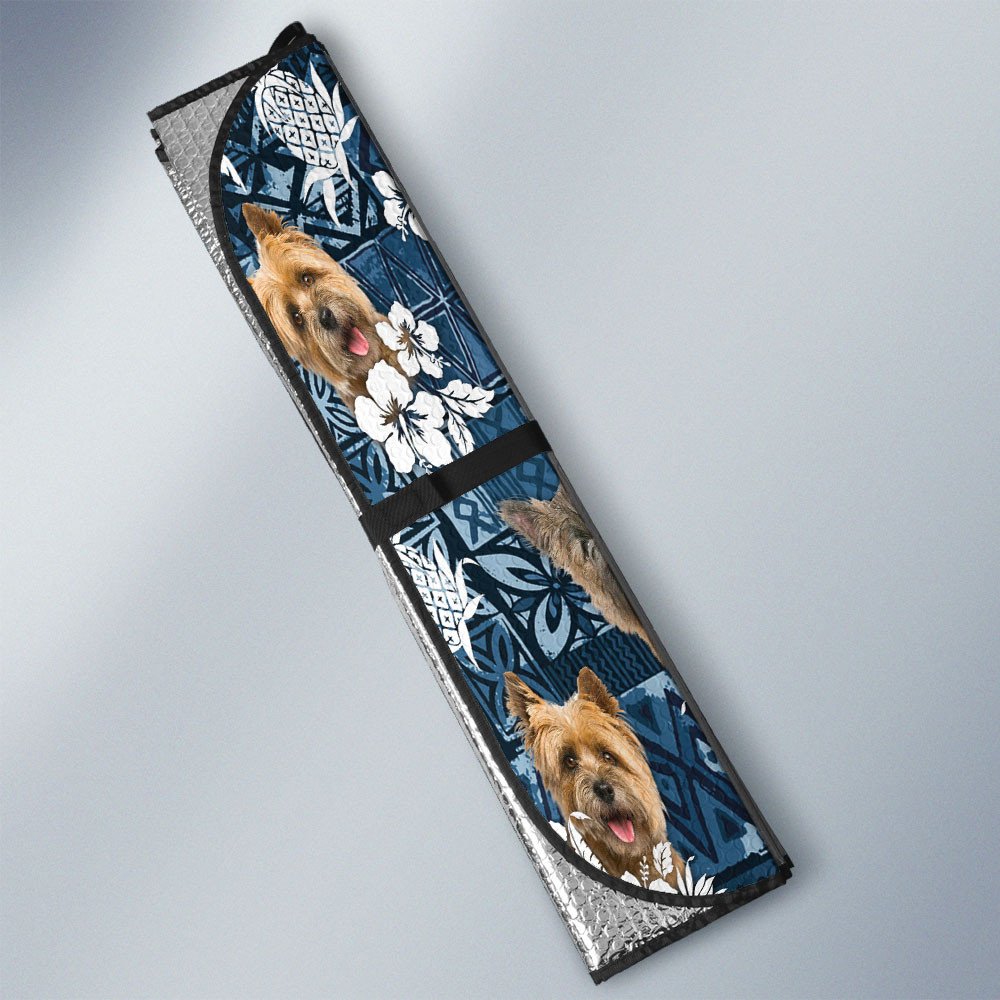 Cairn Terrier-Tropical Pattern Coconut Pineapple  Car Sun Shade Cover Auto Windshield