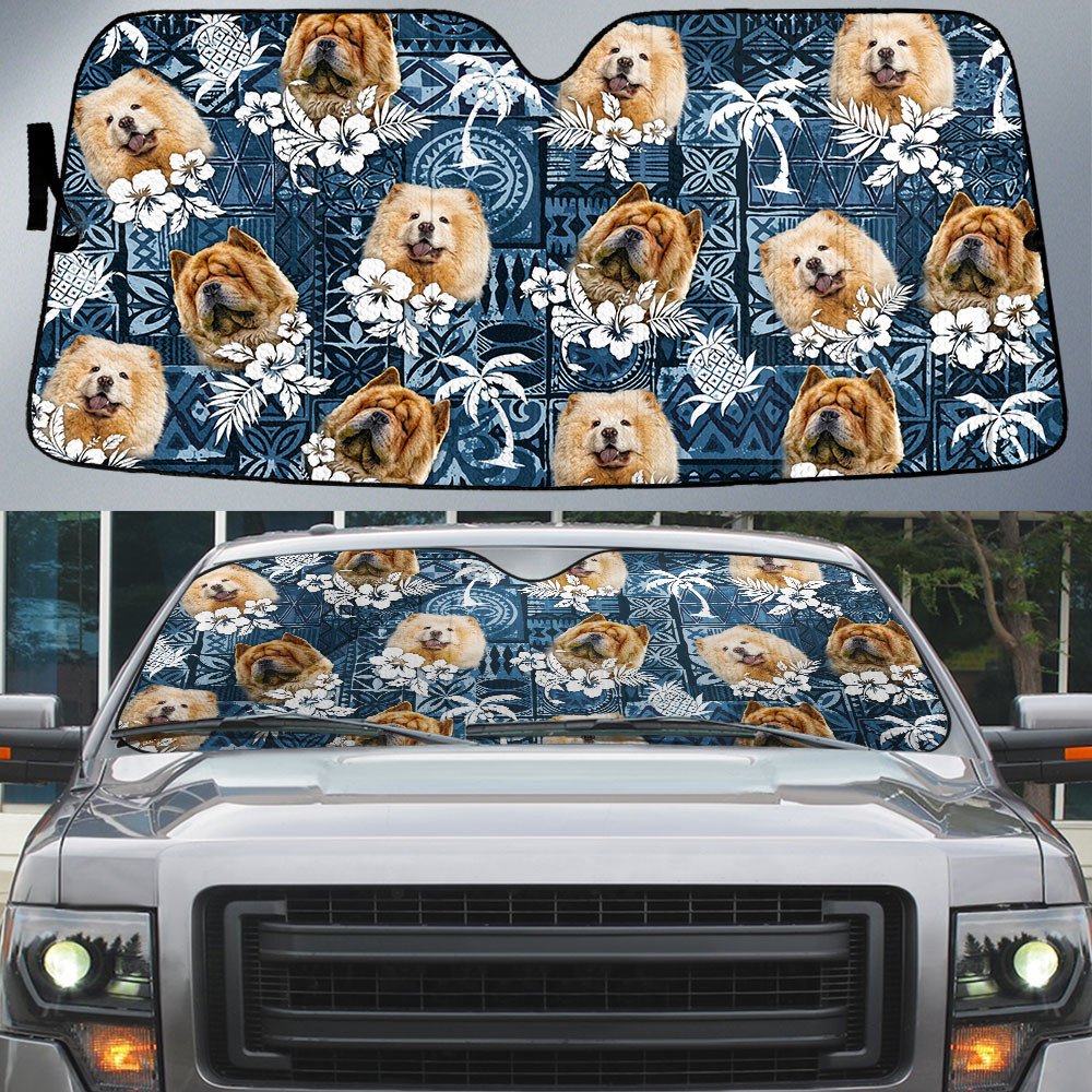 Chow Chow-Tropical Pattern Coconut Pineapple  Car Sun Shade Cover Auto Windshield