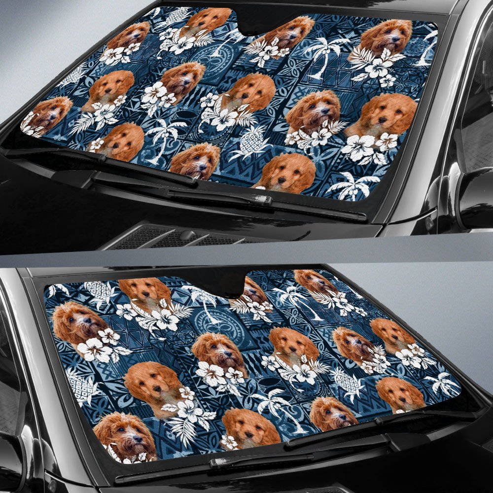 Cockapoo-Tropical Pattern Coconut Pineapple  Car Sun Shade Cover Auto Windshield