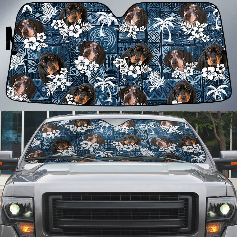 Coonhound-Tropical Pattern Coconut Pineapple  Car Sun Shade Cover Auto Windshield