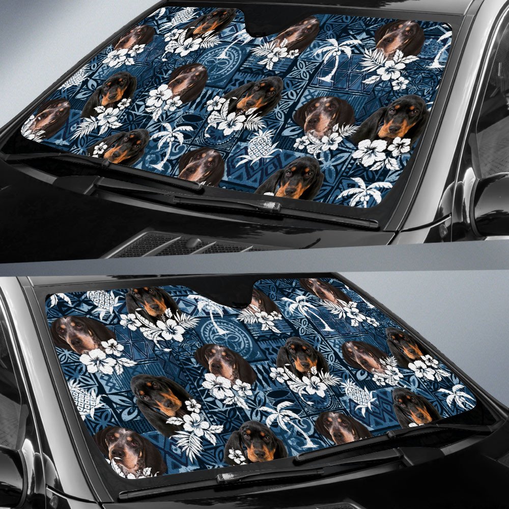 Coonhound-Tropical Pattern Coconut Pineapple  Car Sun Shade Cover Auto Windshield