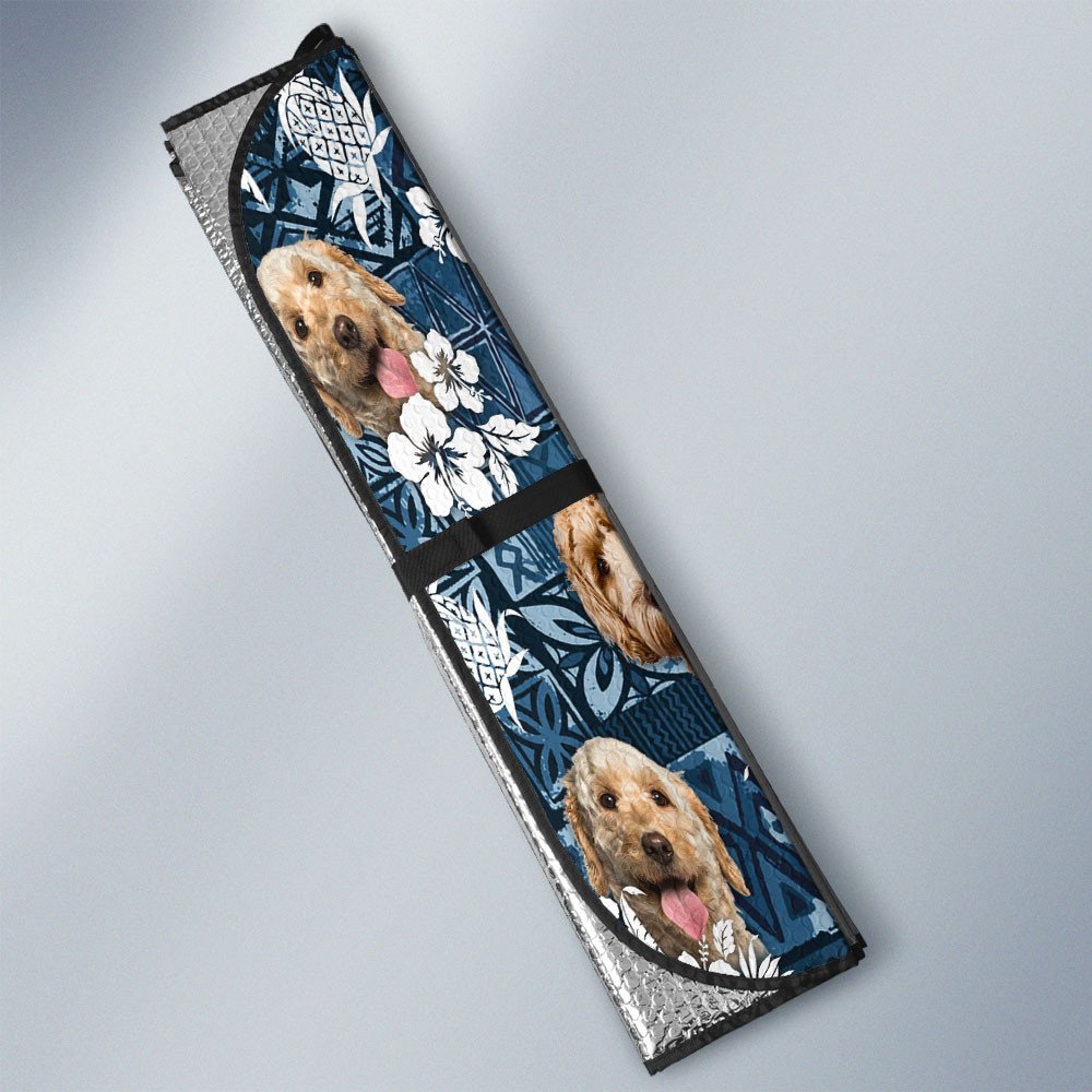 Labradoodle-Tropical Pattern Coconut Pineapple  Car Sun Shade Cover Auto Windshield
