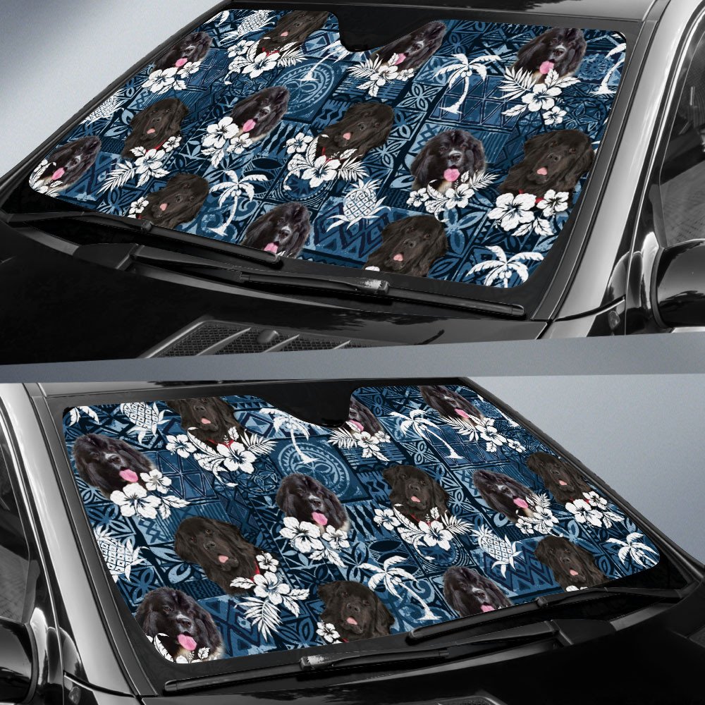Newfoundland-Tropical Pattern Coconut Pineapple  Car Sun Shade Cover Auto Windshield