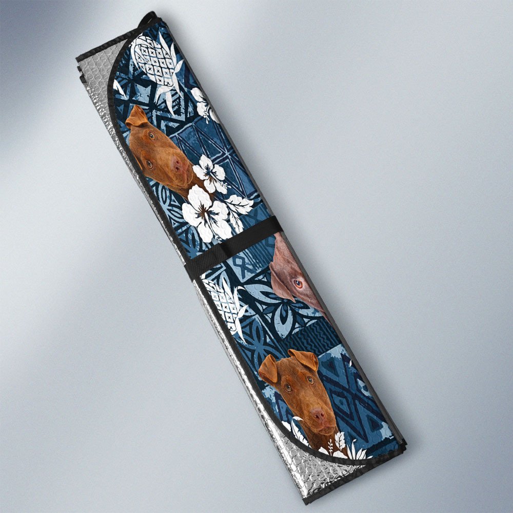 Patterdale Terrier-Tropical Pattern Coconut Pineapple  Car Sun Shade Cover Auto Windshield
