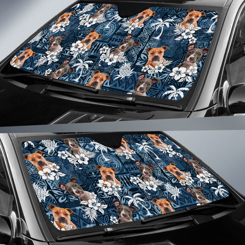 Pitbull-Tropical Pattern Coconut Pineapple  Car Sun Shade Cover Auto Windshield