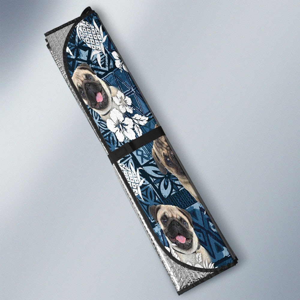 Pug-Tropical Pattern Coconut Pineapple  Car Sun Shade Cover Auto Windshield