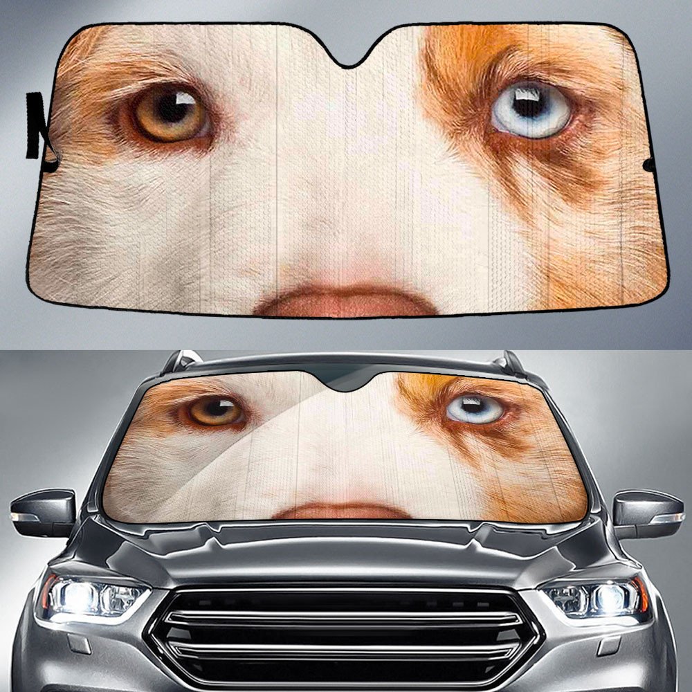 Australian Shepherd's Eyes-2-Beautiful Dog Eyes Car Sun Shade Cover Auto Windshield