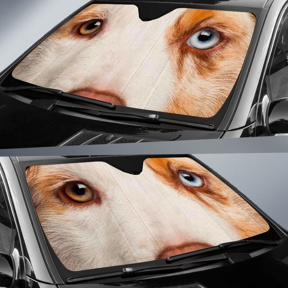Australian Shepherd's Eyes-2-Beautiful Dog Eyes Car Sun Shade Cover Auto Windshield