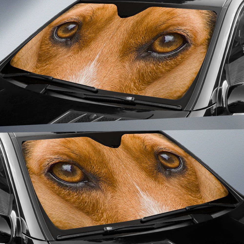 Beagle's Eyes-2-Beautiful Dog Eyes Car Sun Shade Cover Auto Windshield