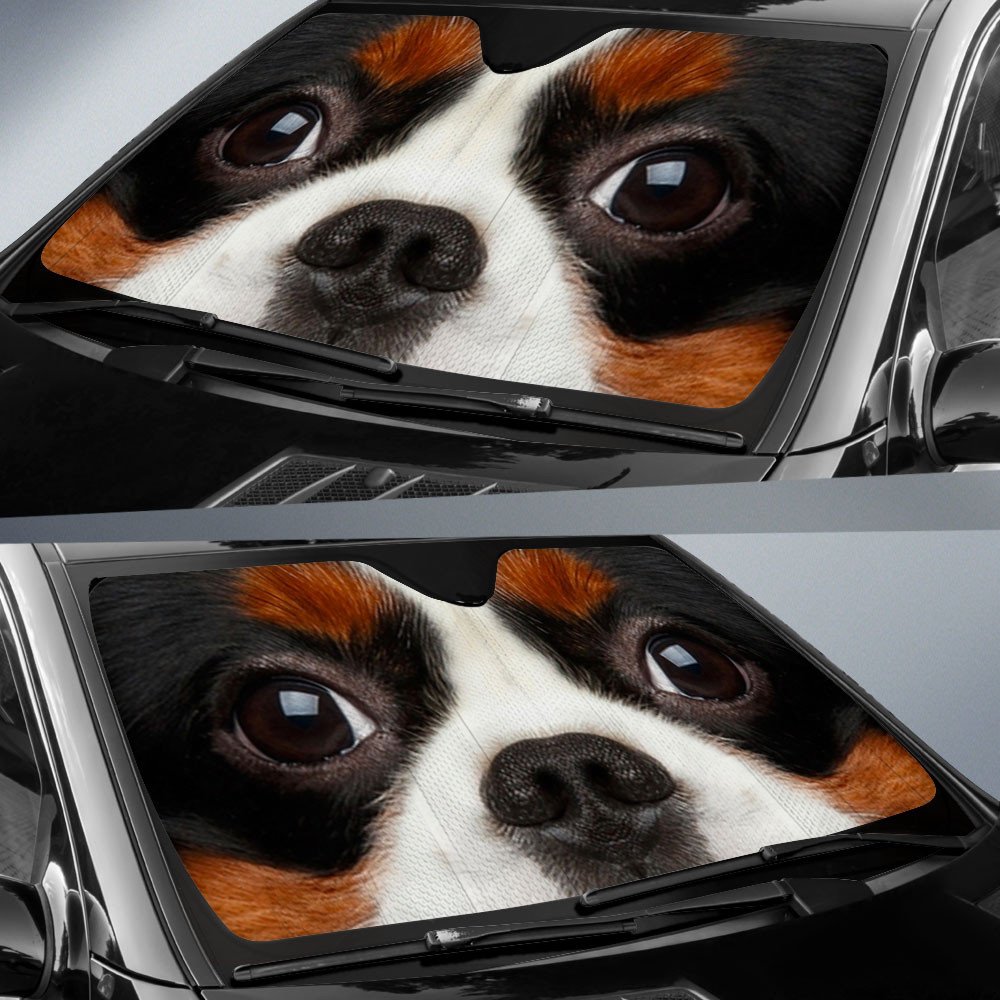 Cavalier King Charles Spaniel's Eyes-2-Beautiful Dog Eyes Car Sun Shade Cover Auto Windshield