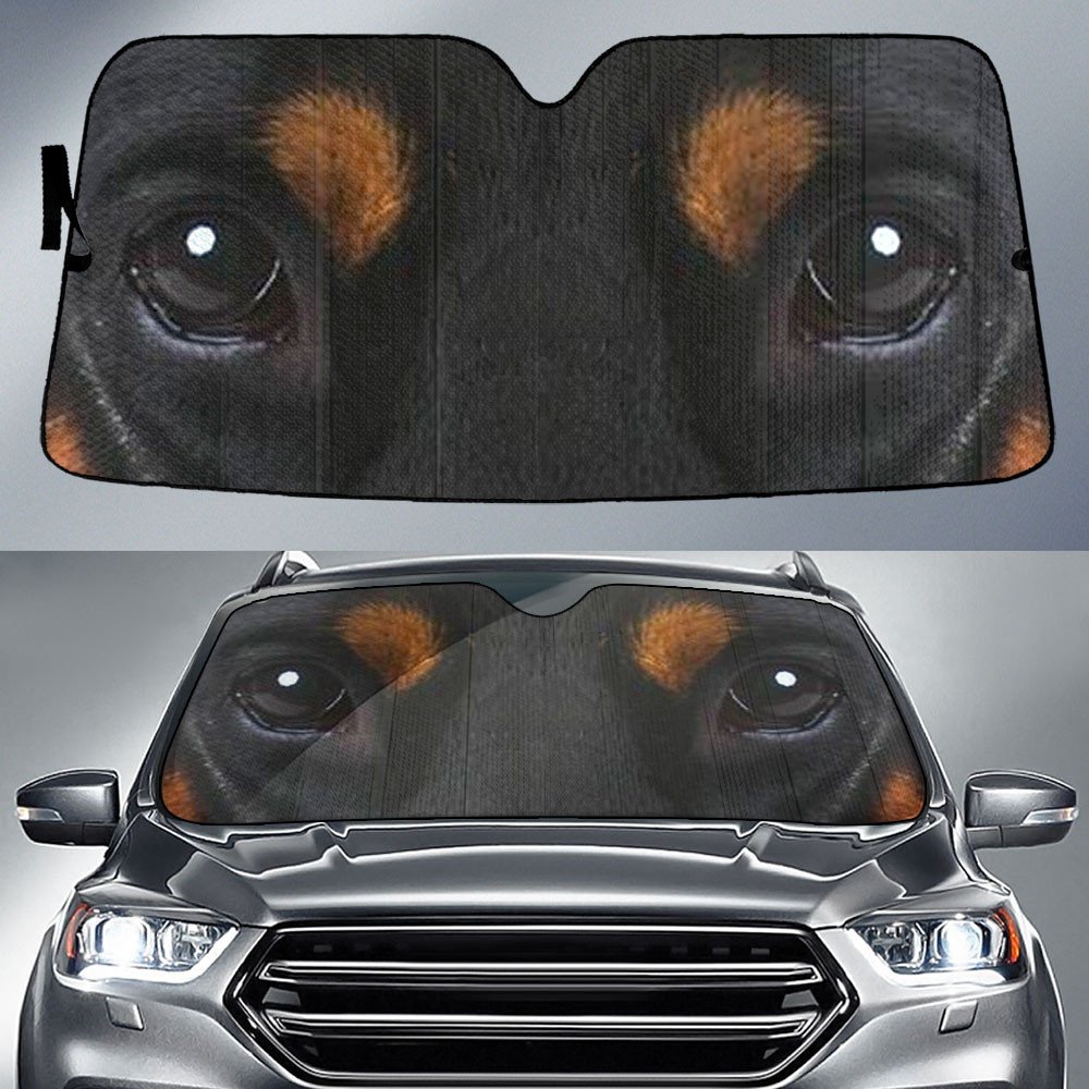 Doberman Pinscher's Eyes-2-Beautiful Dog Eyes Car Sun Shade Cover Auto Windshield