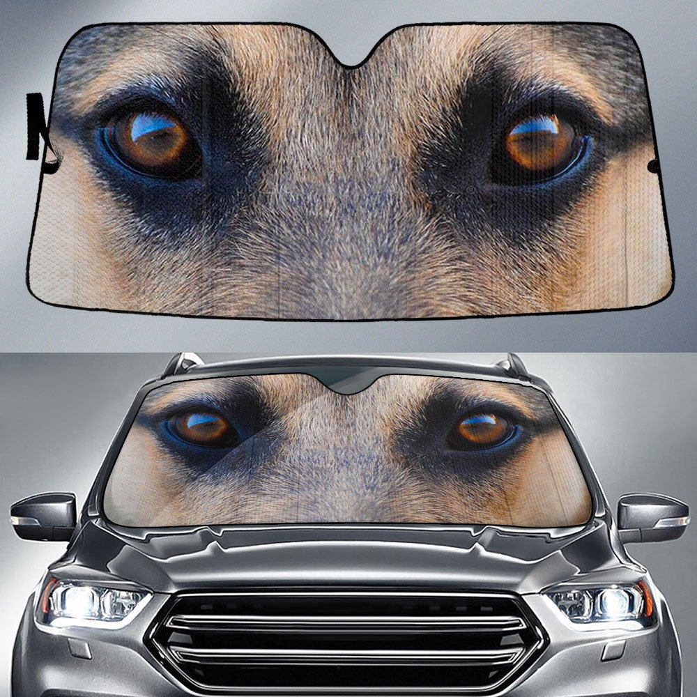German Shepherd's Eyes-2-Beautiful Dog Eyes Car Sun Shade Cover Auto Windshield