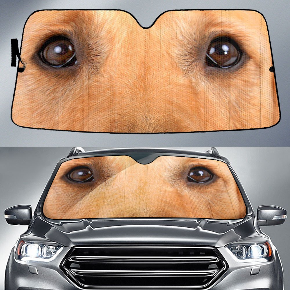 Golden Retriever's Eyes-2-Beautiful Dog Eyes Car Sun Shade Cover Auto Windshield