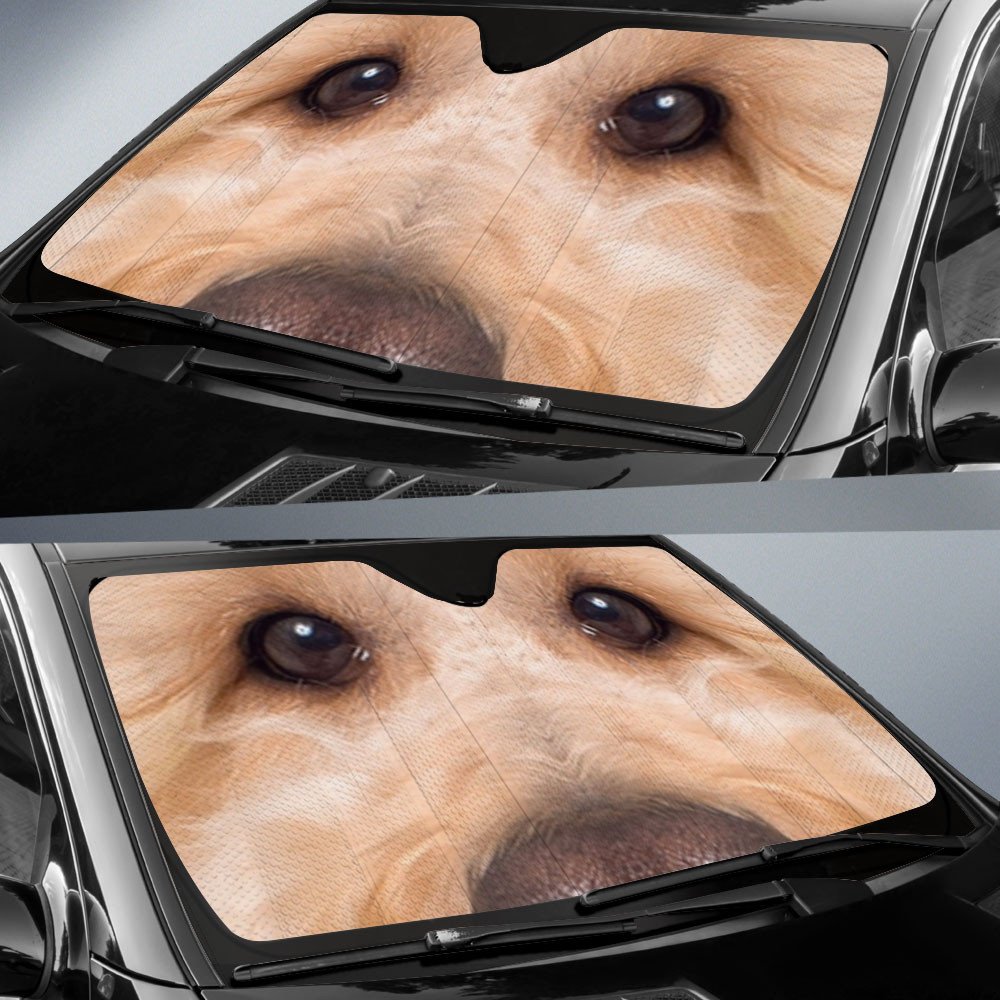 Goldendoodle's Eyes-2-Beautiful Dog Eyes Car Sun Shade Cover Auto Windshield