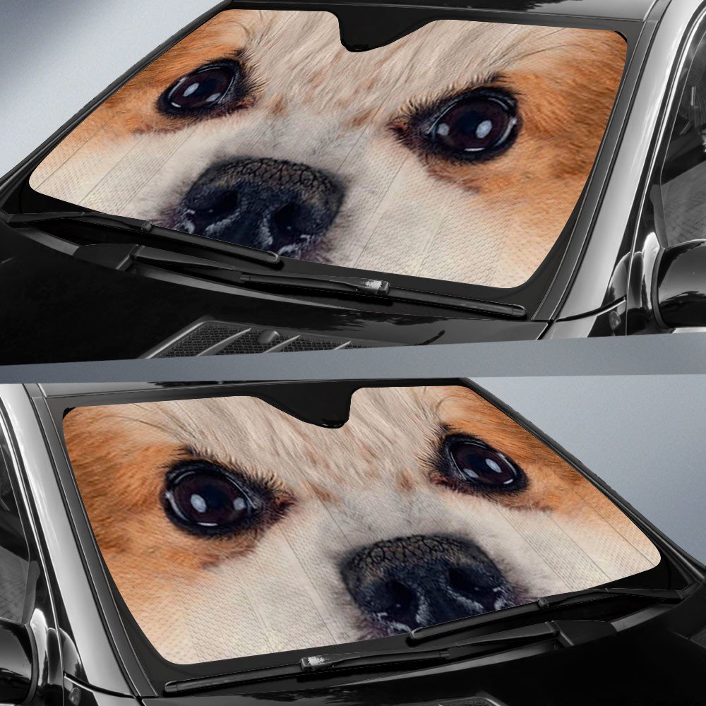 Icelandic Sheep 's Eyes-2-Beautiful Dog Eyes Car Sun Shade Cover Auto Windshield