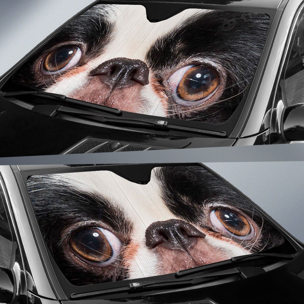 Japanese Chin's Eyes-2-Beautiful Dog Eyes Car Sun Shade Cover Auto Windshield
