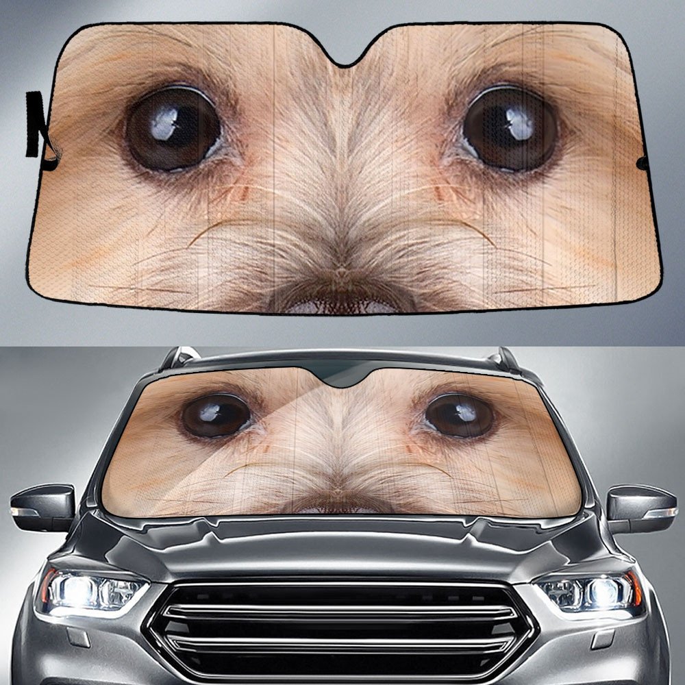 Morkie's Eyes-2-Beautiful Dog Eyes Car Sun Shade Cover Auto Windshield