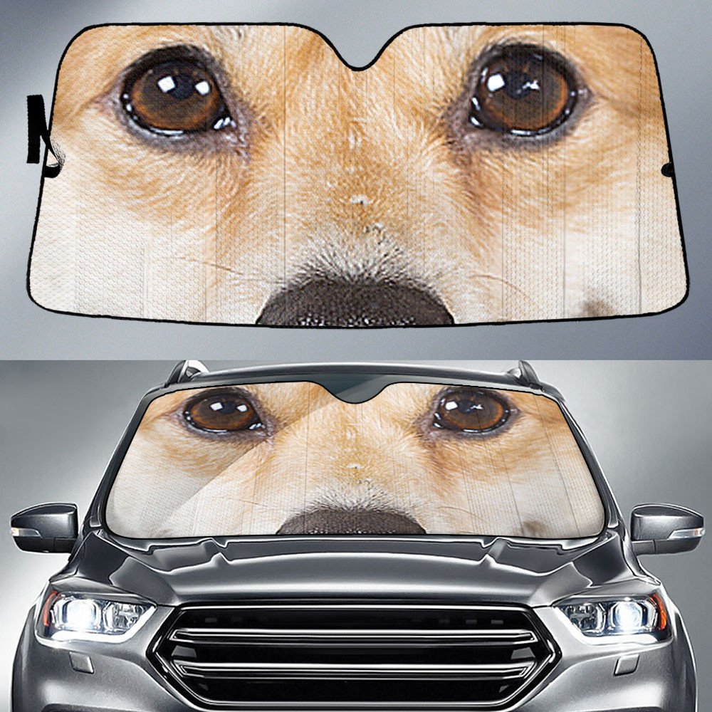 Pembroke Welsh Corgi's Eyes-2-Beautiful Dog Eyes Car Sun Shade Cover Auto Windshield