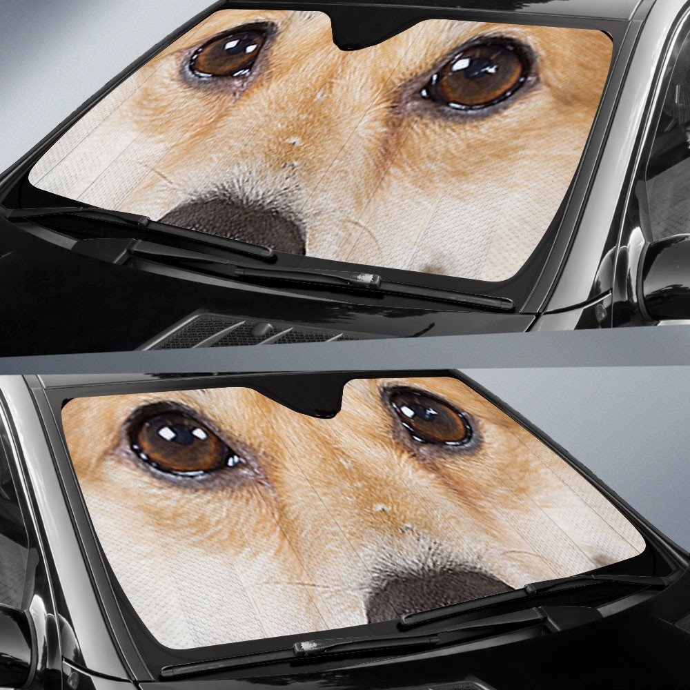 Pembroke Welsh Corgi's Eyes-2-Beautiful Dog Eyes Car Sun Shade Cover Auto Windshield