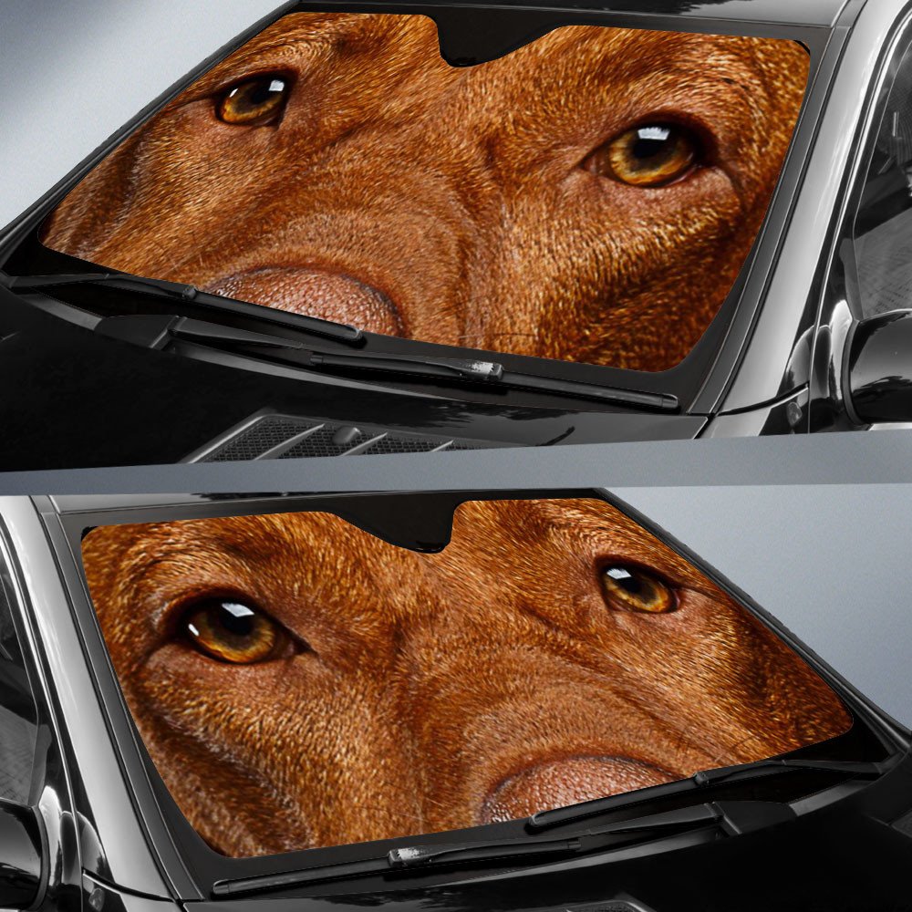 Vizsla's Eyes-2-Beautiful Dog Eyes Car Sun Shade Cover Auto Windshield