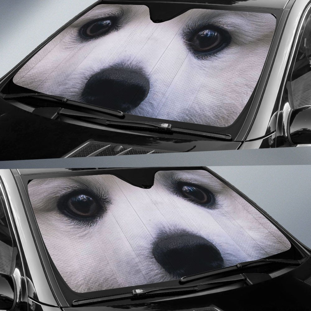 Samoyed's Eyes-2-Beautiful Dog Eyes Car Sun Shade Cover Auto Windshield