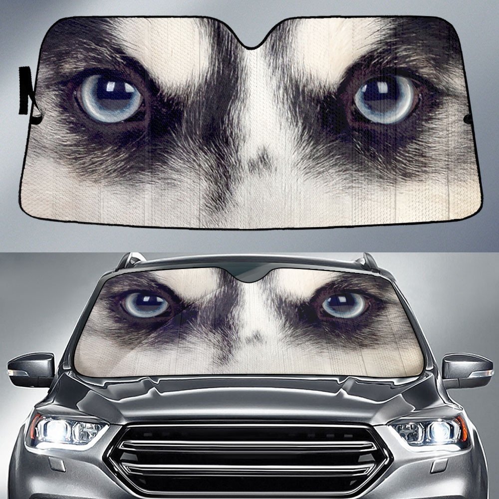 Siberian Husky's Eyes-2-Beautiful Dog Eyes Car Sun Shade Cover Auto Windshield