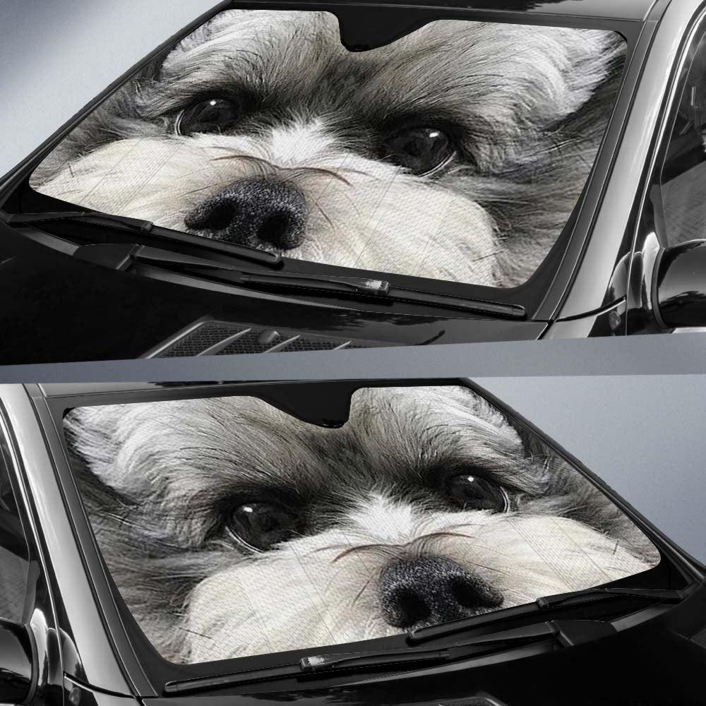 Old English Sheep's Eyes-2-Beautiful Dog Eyes Car Sun Shade Cover Auto Windshield