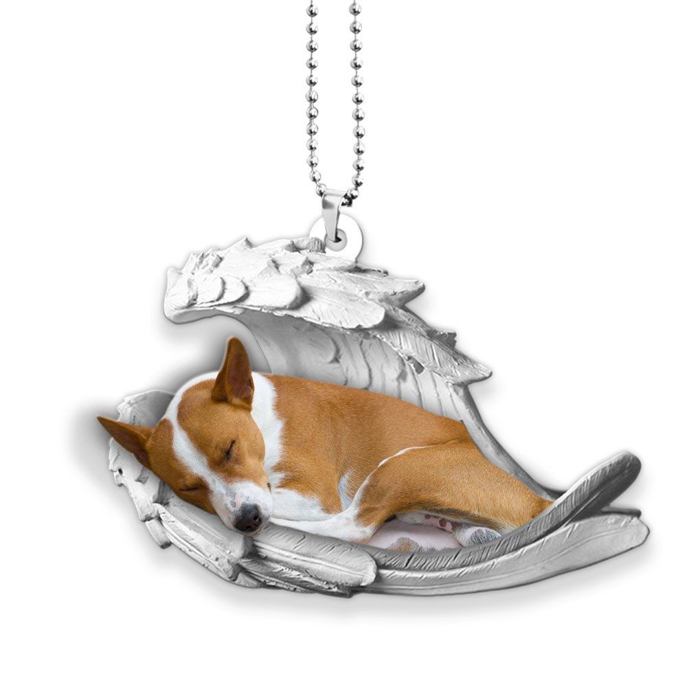 Basenji-2022 Sleeping Angel-Two Sided Ornament