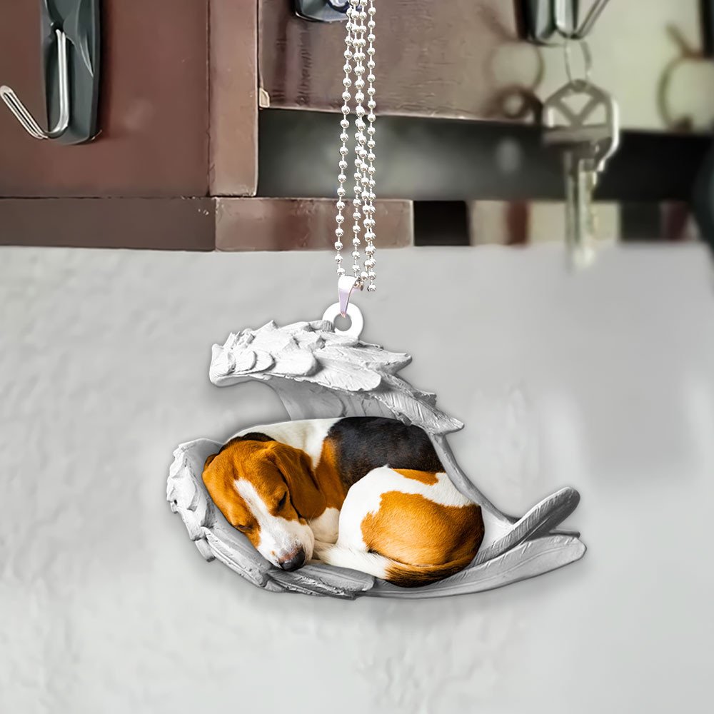 Beagle-2022 Sleeping Angel-Two Sided Ornament