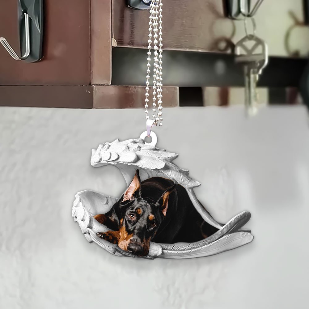 Doberman Pinscher-2022 Sleeping Angel-Two Sided Ornament