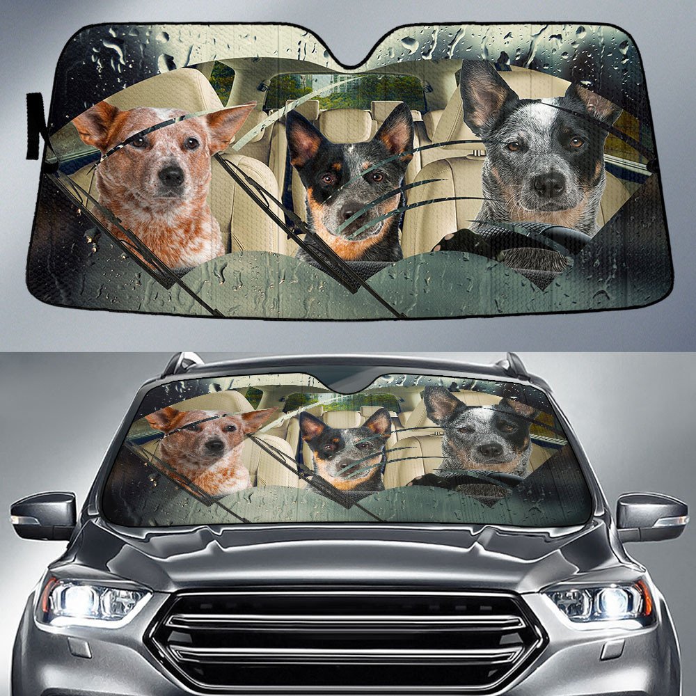 Australian Cattle Dog-Rainy Driving Car Sun Shade Cover Auto Windshield