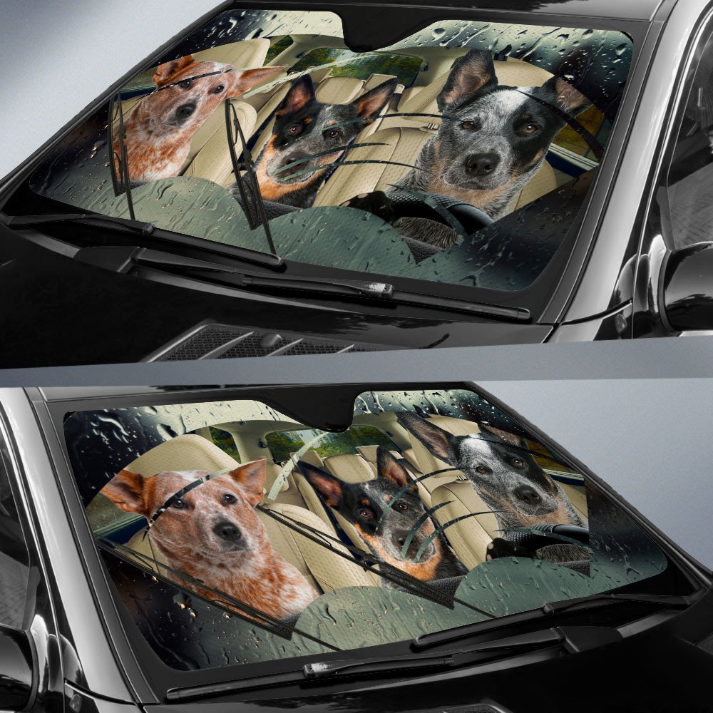 Australian Cattle Dog-Rainy Driving Car Sun Shade Cover Auto Windshield