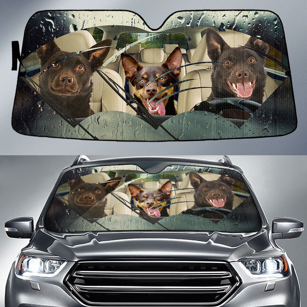Australian Kelpie-Rainy Driving Car Sun Shade Cover Auto Windshield