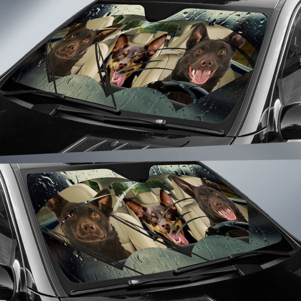 Australian Kelpie-Rainy Driving Car Sun Shade Cover Auto Windshield