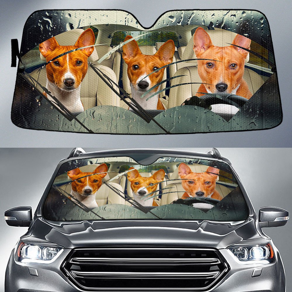 Basenji-Rainy Driving Car Sun Shade Cover Auto Windshield